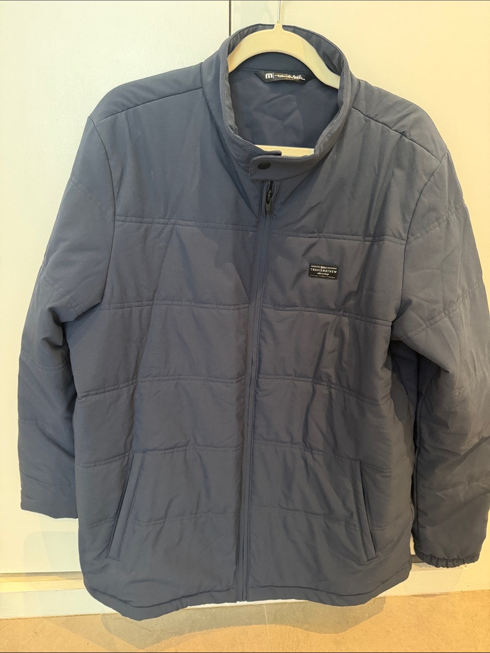 Travis Mathew Men's Quilted Puffer Jacket - Navy Blue
